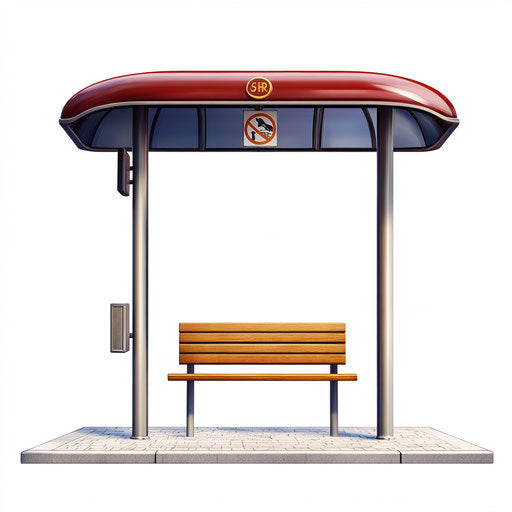 Realistic bus stop sign clipart