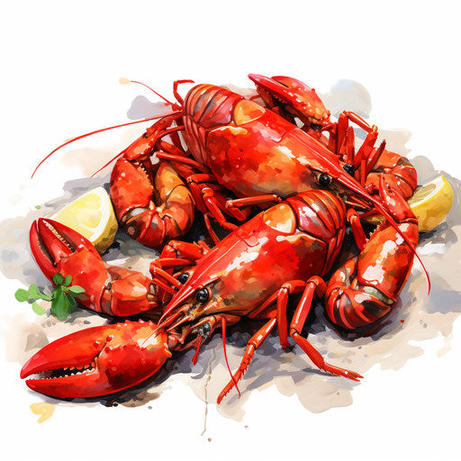 Impressionistic crawfish clipart on white background