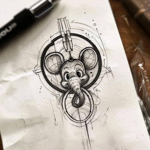 Contemporary tattoo sketch of a hakuna matata symbol