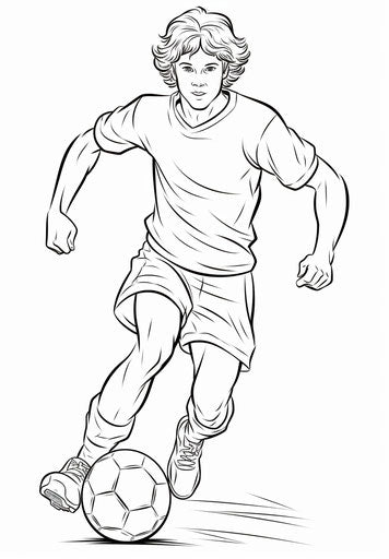 Football player in coloring pages
