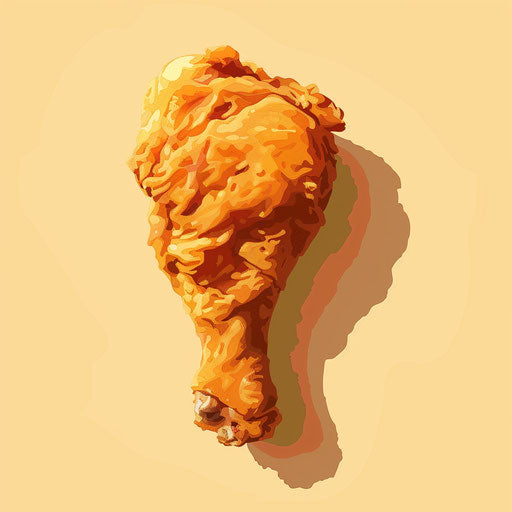 Fried chicken clipart with random flat background