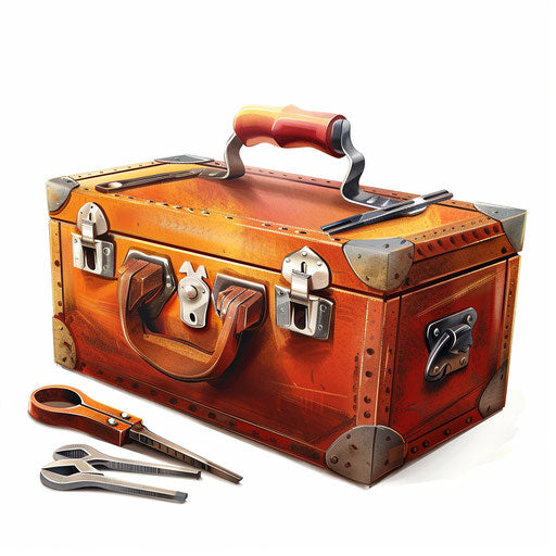 Toolbox clipart in a realistic style on flat white background