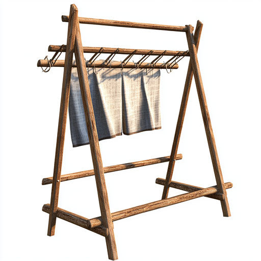 Realistic illustration of a drying rack, high resolution, isolated