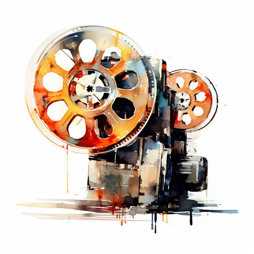 Movie reel in the style of Oil painting