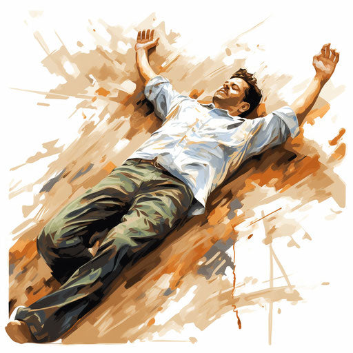 Rise up clipart in the style of Oil painting, on white background