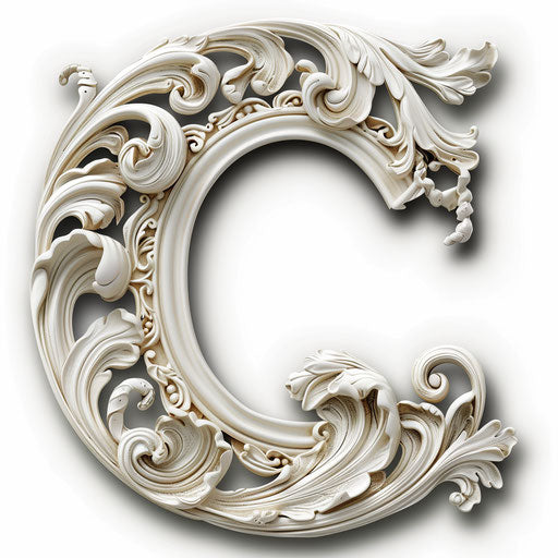 Realistic photo clipart of letter C on white background