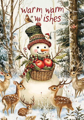 Warm wishes in the snowy forest