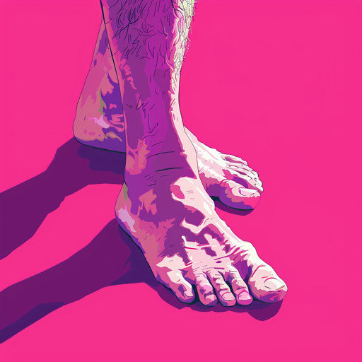 Foot clipart on vivid magenta background with detail