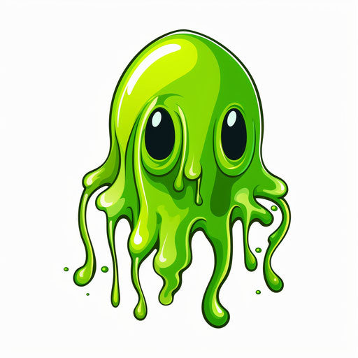 Slime drawing in Chiaroscuro Art style, on white background