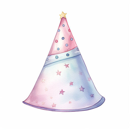 Party hat illustration in Pastel Colors Art style