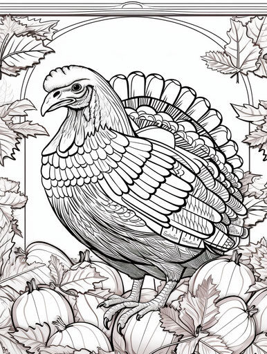 Realistic turkey coloring pages for kids