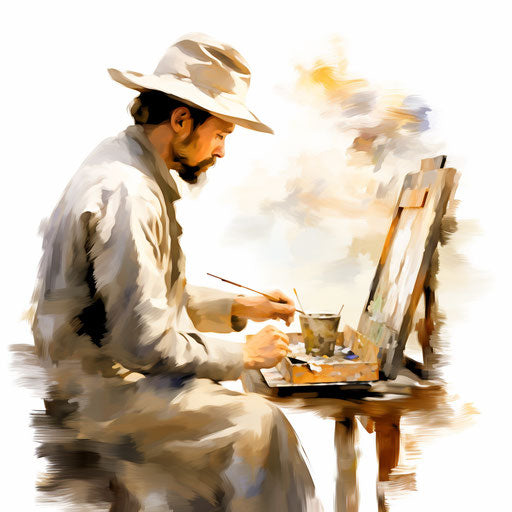Study clipart in the style of oil painting