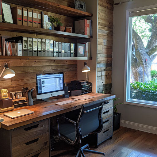 Home office with dedicated file organization