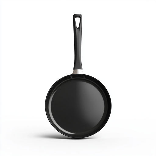 3D frying pan on flat white background, isolated clipart