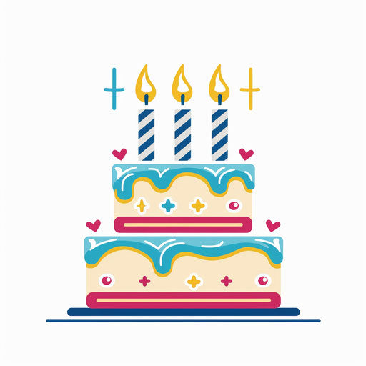 Illustration of birthday cake with candles