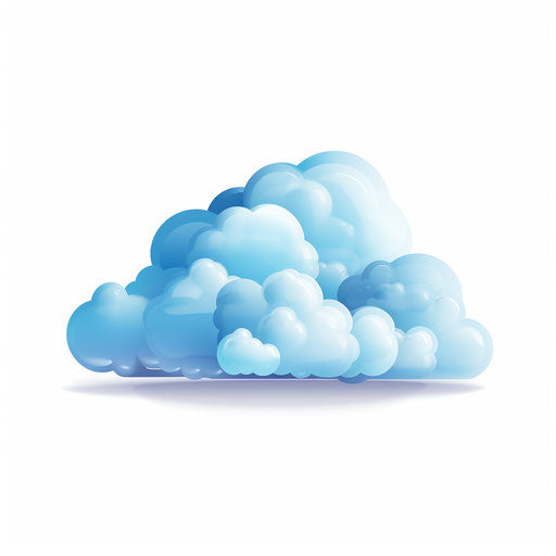 Cloud in PNG Clipart Style Minimalist, on White Background