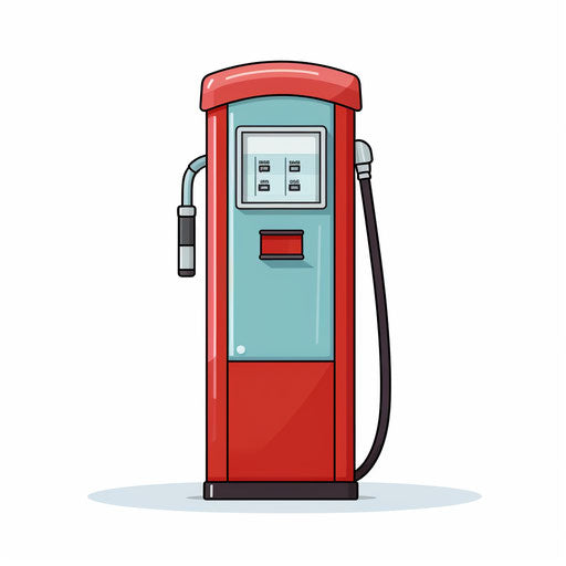 Minimalist gas pump illustration on white background