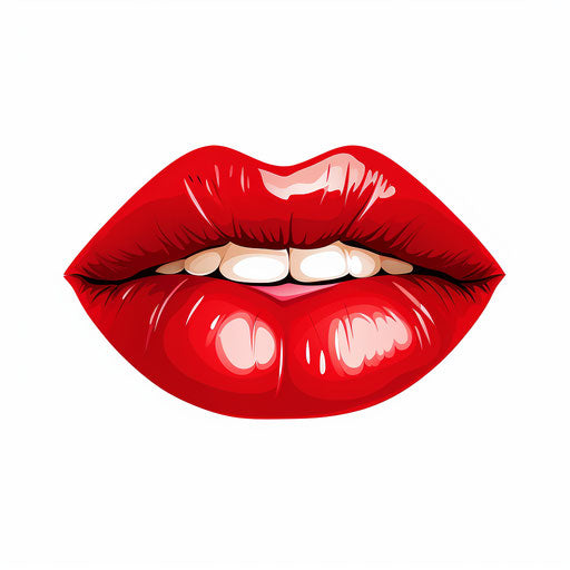 Minimalist lips illustration on white background