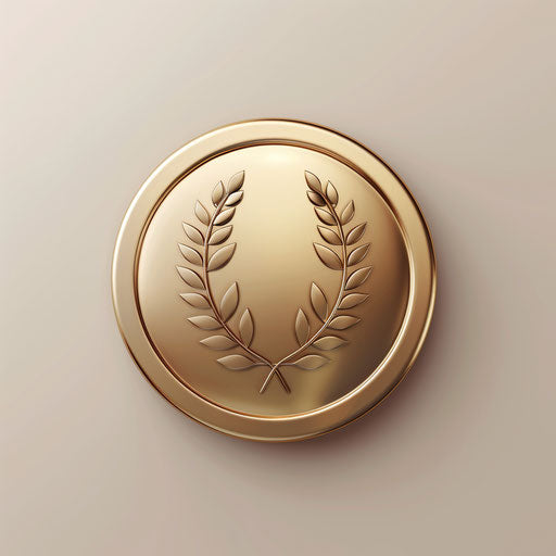 Realistic badge clipart on flat random background