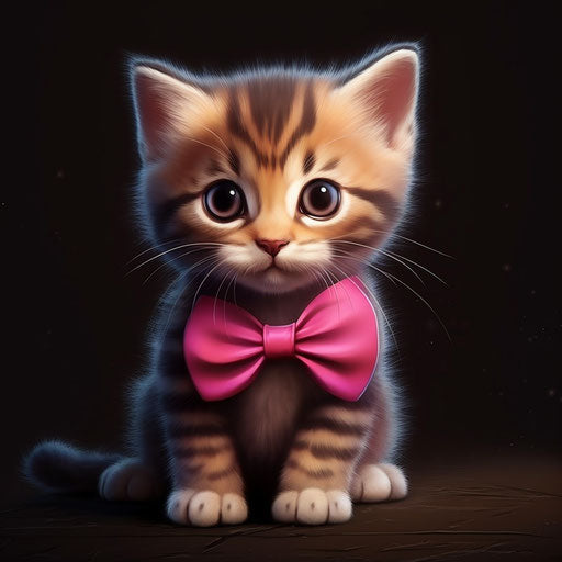 Cute kitten with bow tie tattoo, cat tattoo art