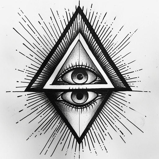 Triangle tattoo design with optical illusion theme