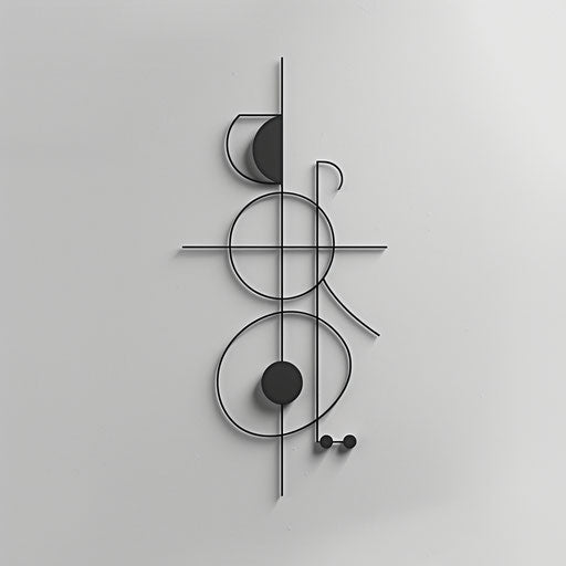 Minimalist doctor logo with geometric shapes in monochrome