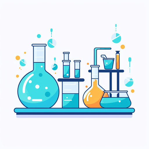 Minimalist style laboratory clipart on white background