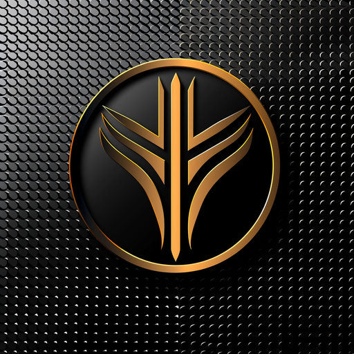 Modern church logo with sleek lines and metallic background