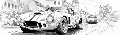 Car coloring page in the style of cobra