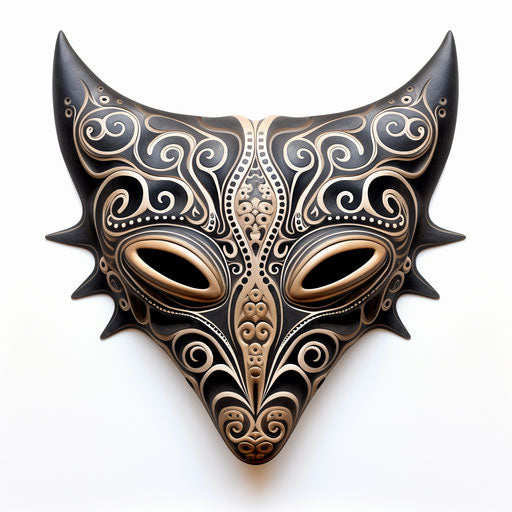 Tribal stingray tattoo, masks and totems style, 2d animation, maori art