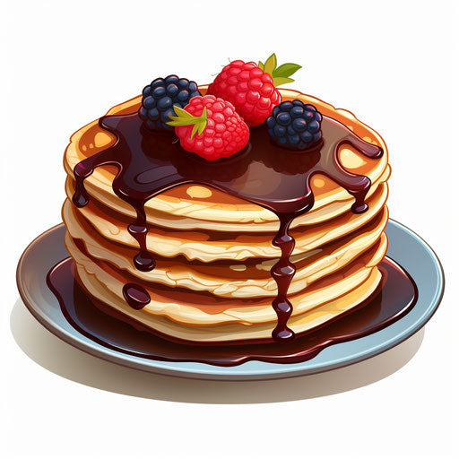 Pancake clipart in the style of Chiaroscuro Art, on a white background