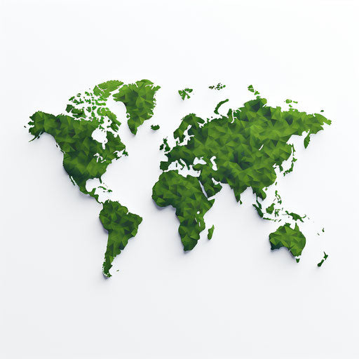 Minimalist world map illustration on white background