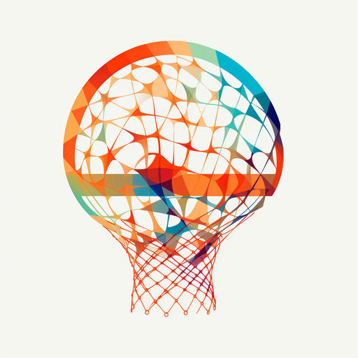 Basketball net clipart in minimalist style, on white background