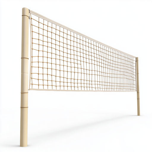 3D volleyball net on flat white background, isolated clipart