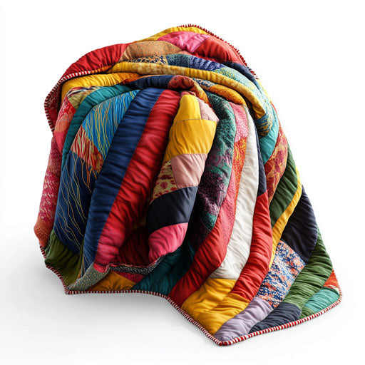 3D quilt in photo realistic style on flat white background