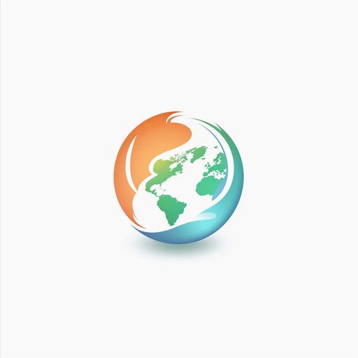 Clean smart logo with minimalist globe design on white background