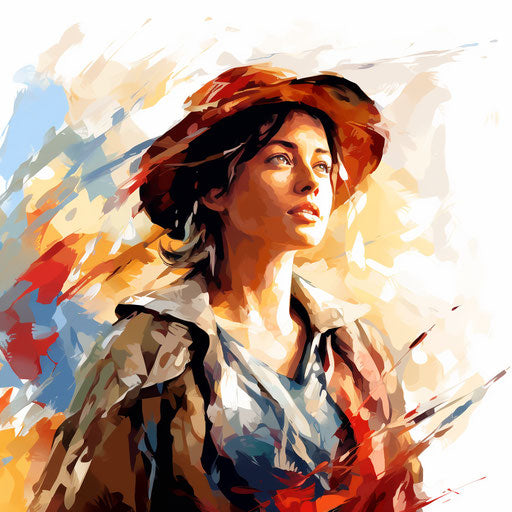 Oil painting style illustration on white background