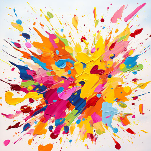 Confetti clipart in the style of Oil painting on white background