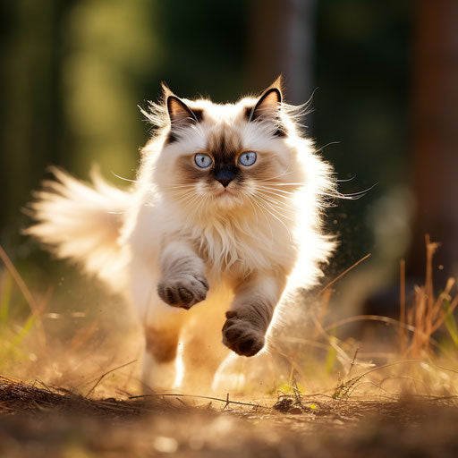 Birman cat running