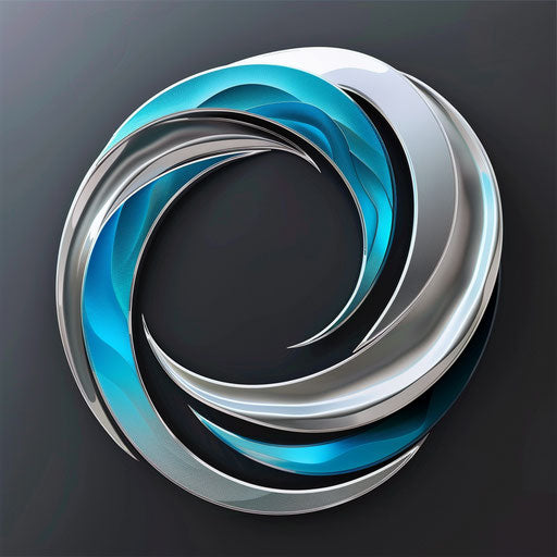 Clean and stylish logo design in blue and silver