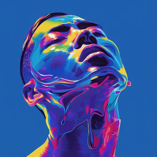 Realistic empathy clipart on flat royal blue background