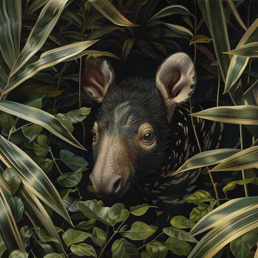 Tapir emerging from dense foliage