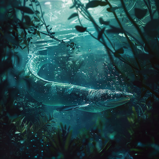 Electric eel in dense aquatic vegetation