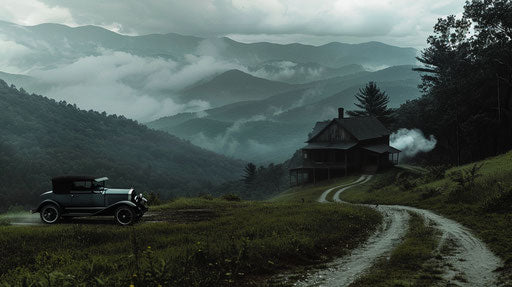 1925 Model T rushing up Appalachian Mountains