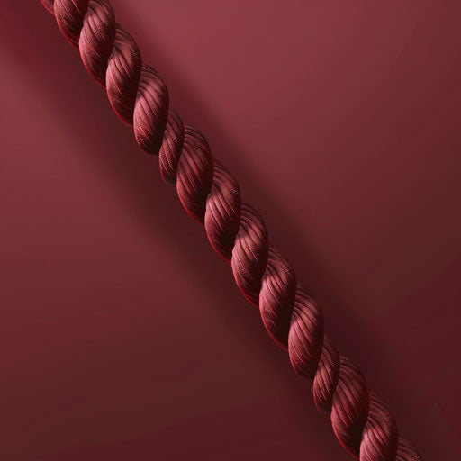 Realistic rope clipart on a rich burgundy background