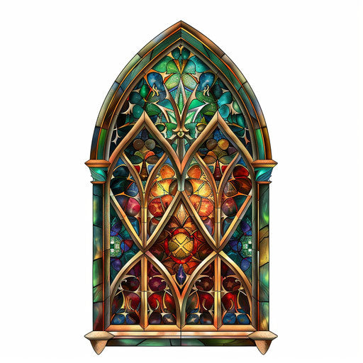 Catholic cathedral stained glass window as a tattoo design