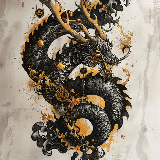 Fantasy flat tattoo sketch in clipart style