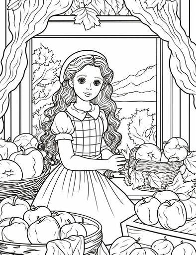 Fall coloring pages for children, in the style of Lucian Freud, carving 24:31