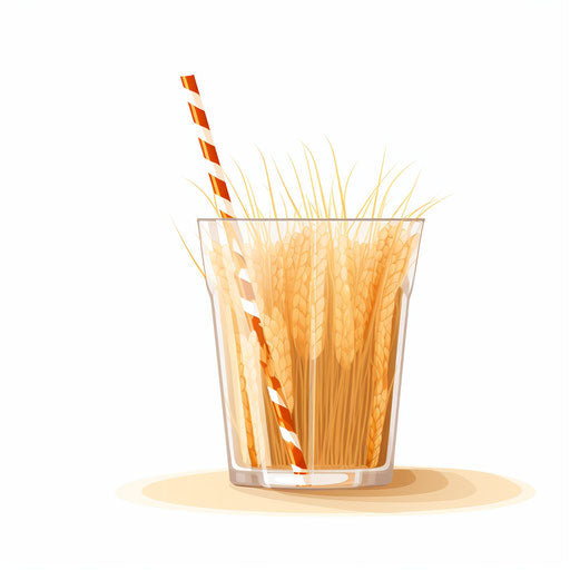 Minimalist style straw illustration on white background