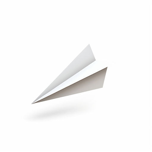 Minimalist paper airplane illustration on white background
